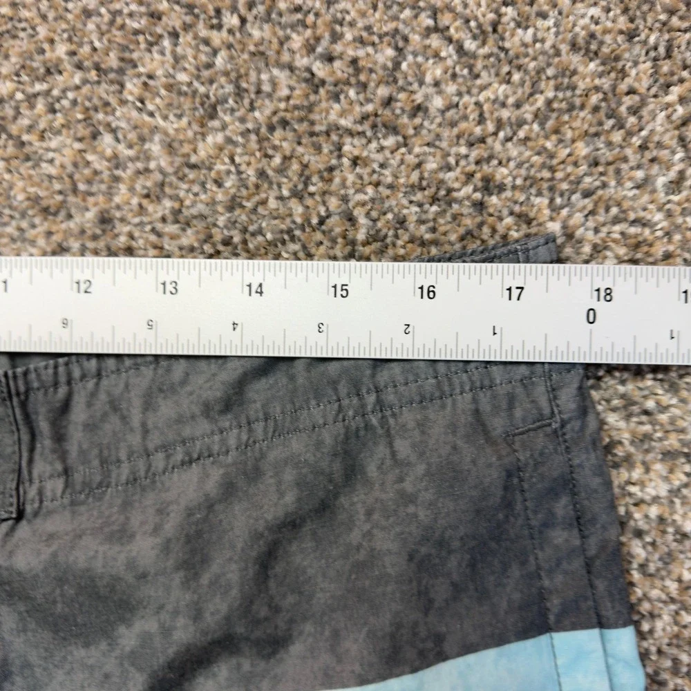 American Eagle Mens Board Shorts Gray‎ Turquoise Peach Striped Swim Trunks L